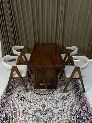 4-Seater Suar Wood Dining Table