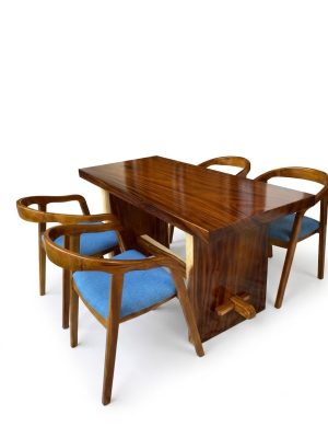 Suar Wood Dining Table With Selly Chairs